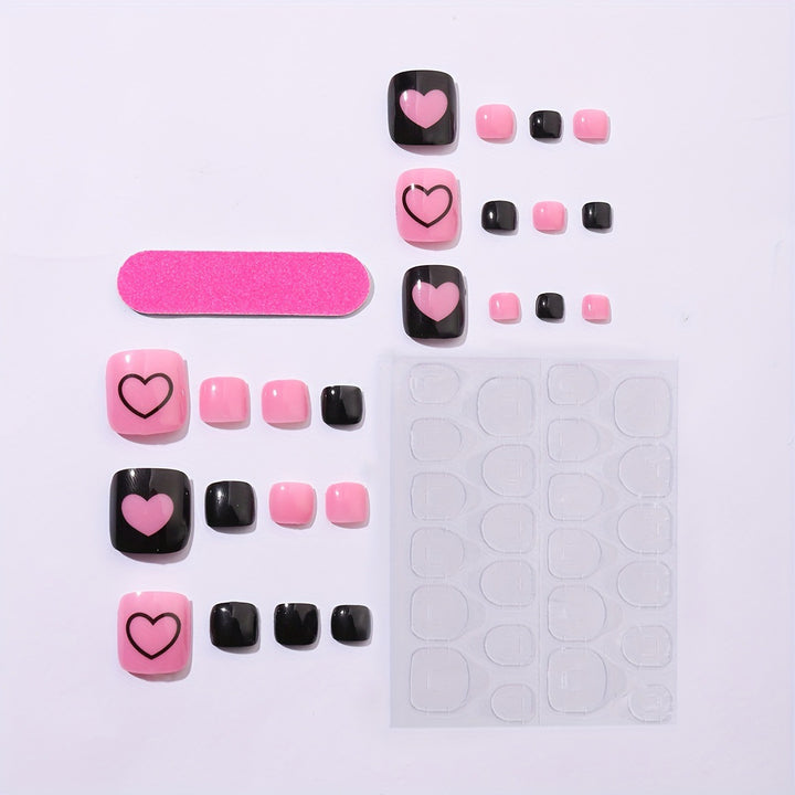 Creative Nail Art Set with Heart Patterns Bowlift