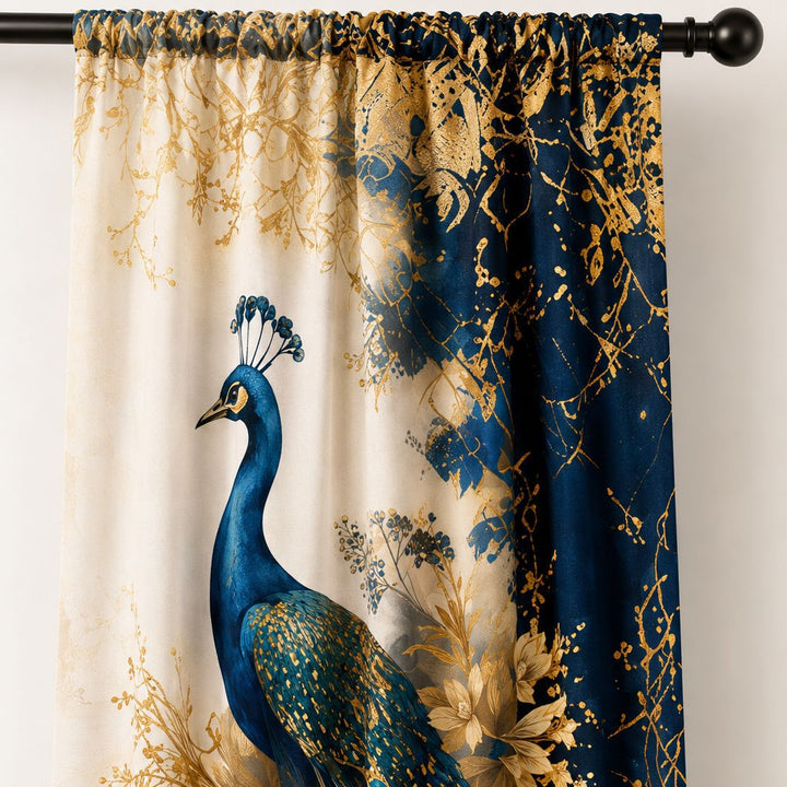 Artistic Bird-Themed Window Curtain