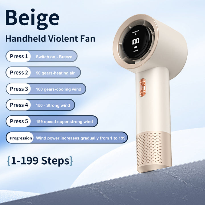 Unisex Smart Touchscreen Handheld Wind Control Fan Bowlift