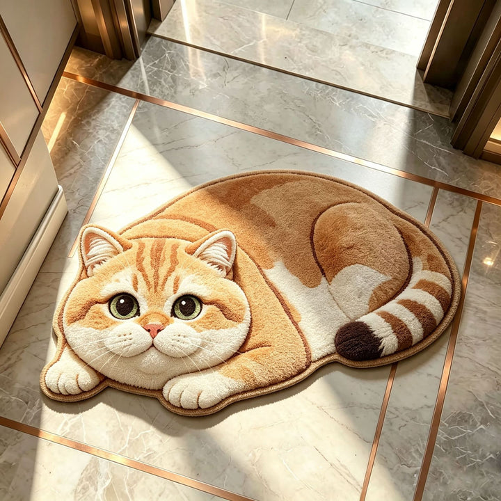 Cat-Themed Plush Bath Mat