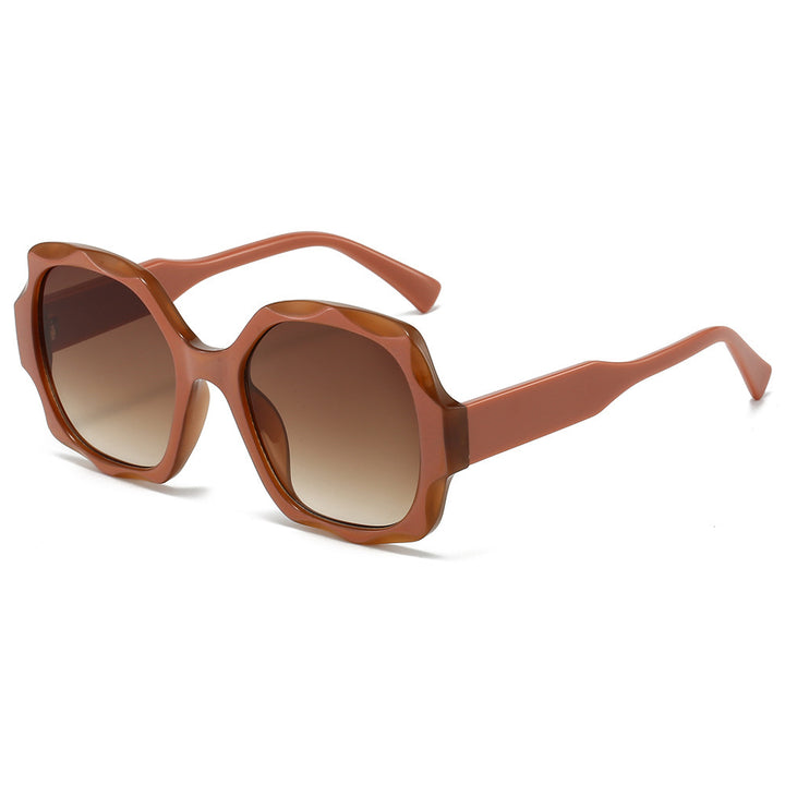 Fashion-Forward Hexagonal Frame Sunglasses Bowlift
