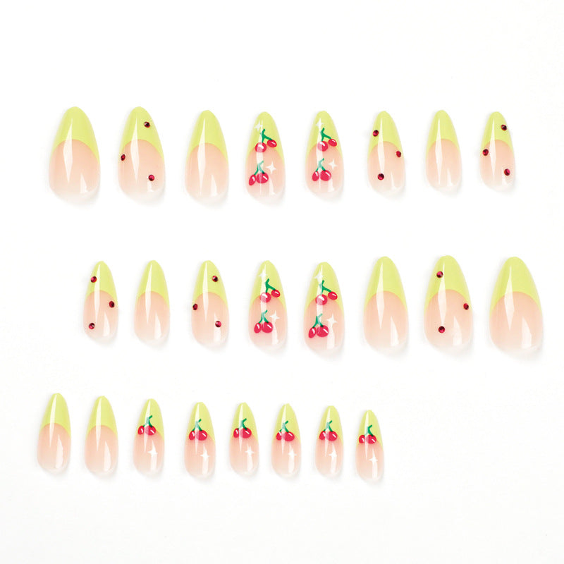 Artful Press-On Nails with Fruity Design Bowlift