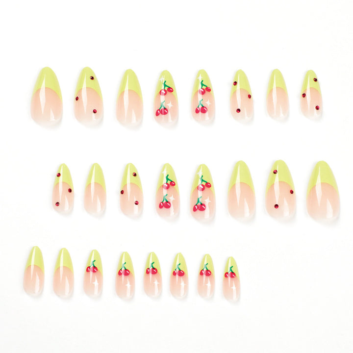 Artful Press-On Nails with Fruity Design Bowlift