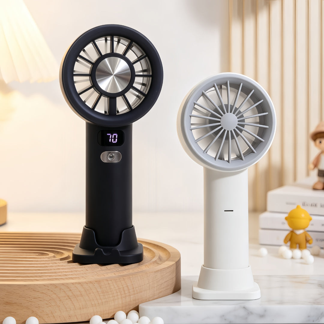 Portable Handheld Fan with Precise Speed Control and LED Display Bowlift