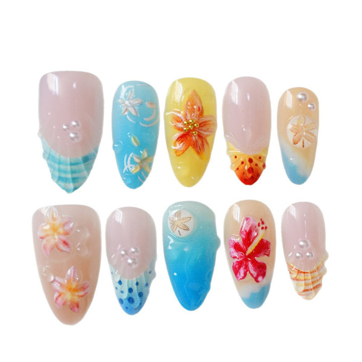 Artistic 3D Floral Nail Art Extensions Bowlift