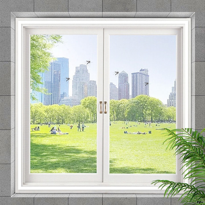 Magnetic mesh patio French door screen with ultra fine insect proof weave and self sealing closure Bowlift