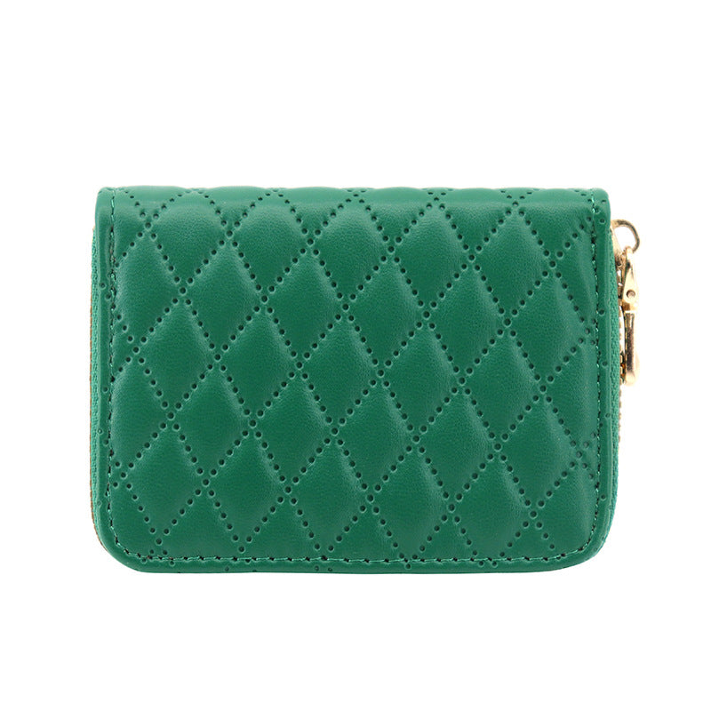 Quilted Compact Zipper Coin Purse
