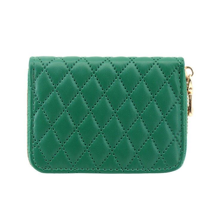 Quilted Compact Zipper Coin Purse
