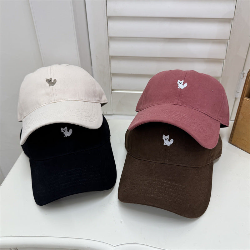 Women's Playful Embroidered Cat Cap Bowlift