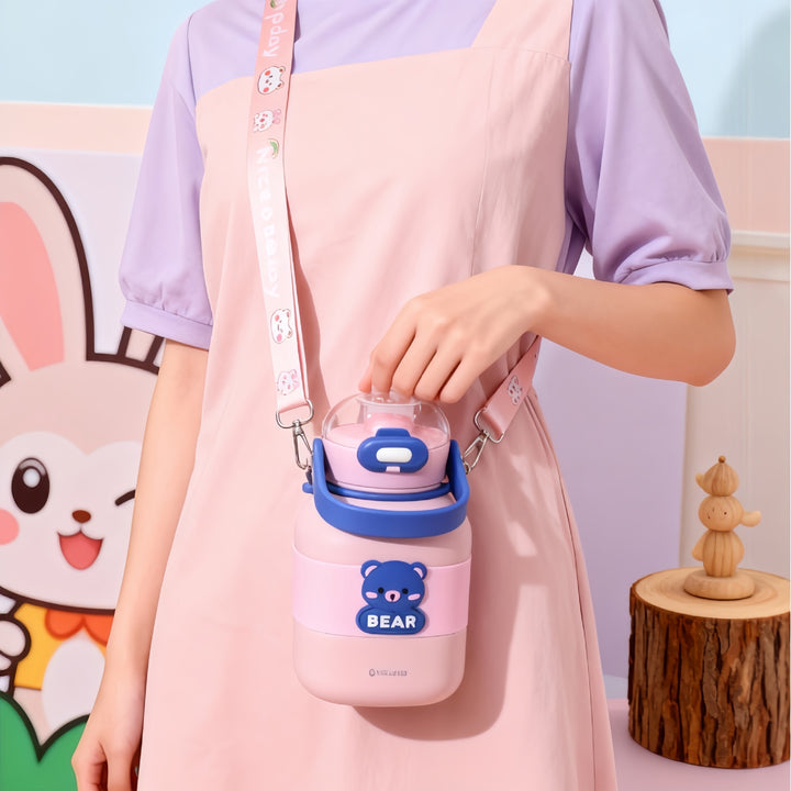 Ladies insulation drinking bottle with sweet bear motif Bowlift
