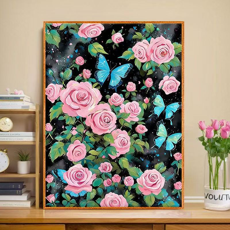 Floral Butterfly Canvas Art Print Bowlift