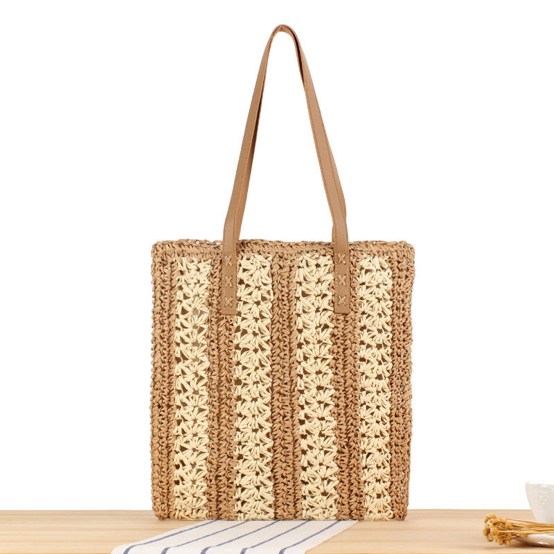 Braided tote bag with elegant leather handles Bowlift