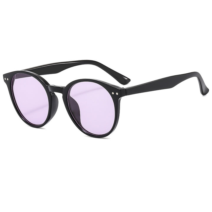 Women's fashionable round sunglasses with transparent frame and UV protection Bowlift