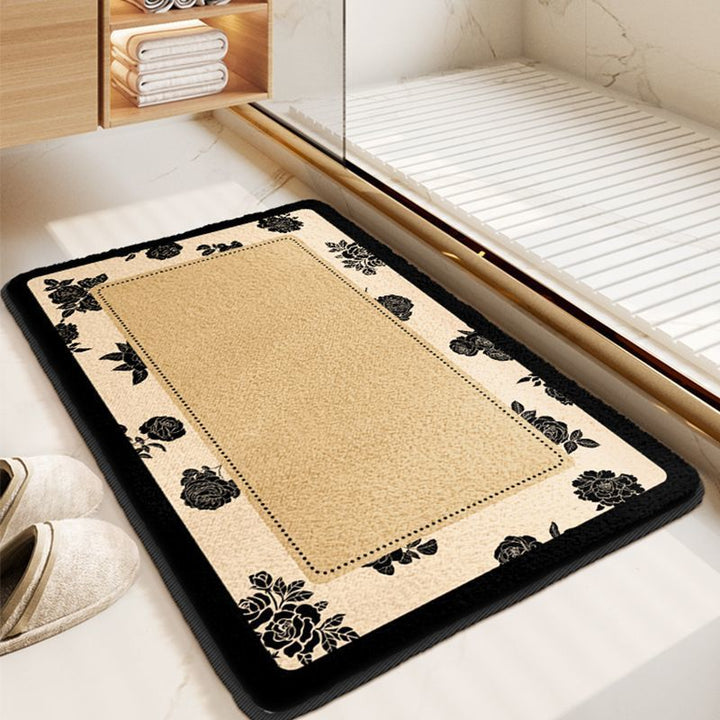 Soft Floral Pattern Bath Mat Bowlift
