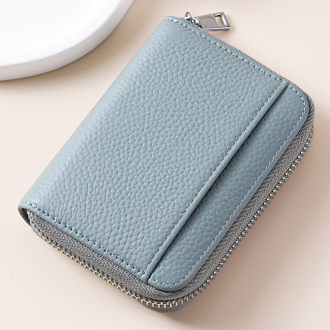 Multi-Functional Zippered Leather Wallet