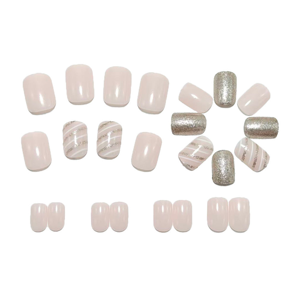 Elegant artificial nails with glitter accents Bowlift