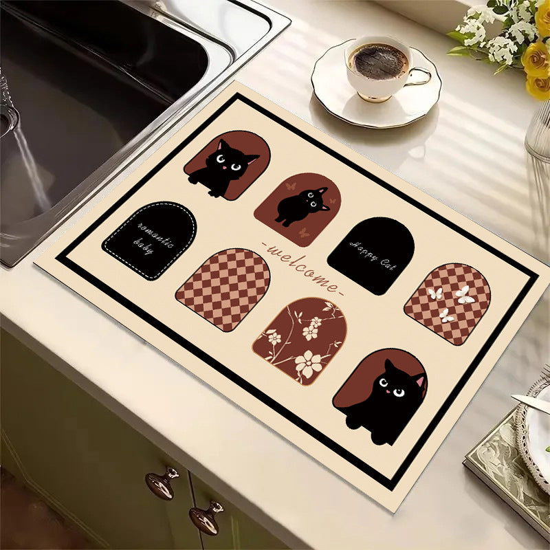 Cute Cartoon Dog Kitchen Mat Bowlift
