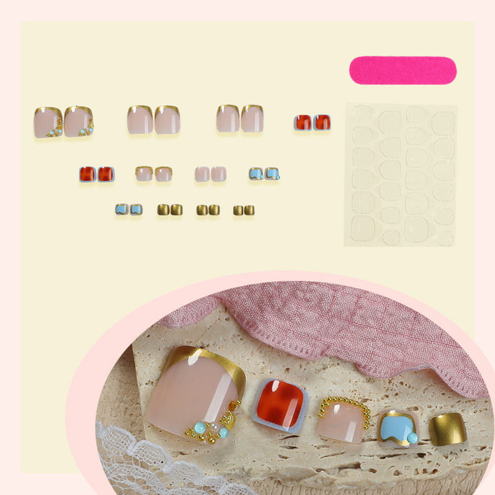 Acrylic nail set with luxurious glitter and flower adornments Bowlift