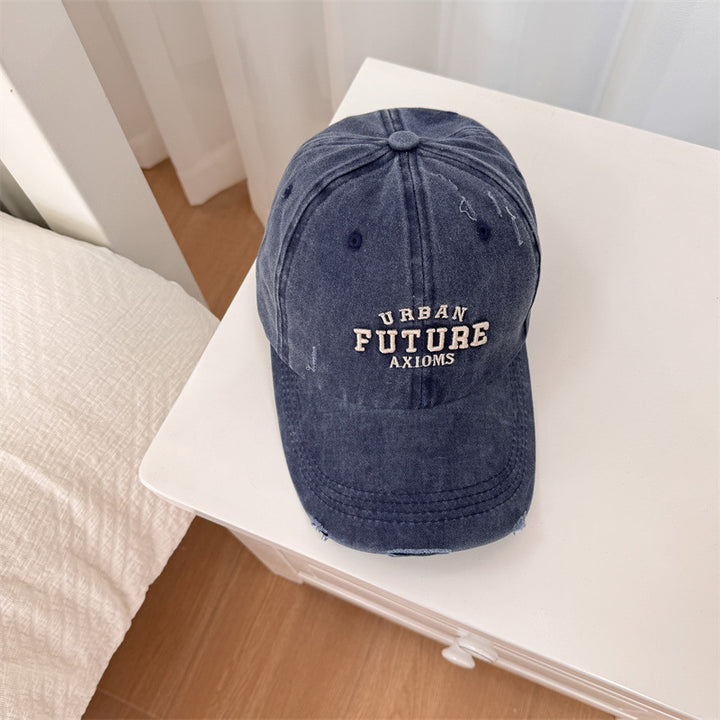 Men's Distressed Cotton Adjustable Baseball Cap Bowlift