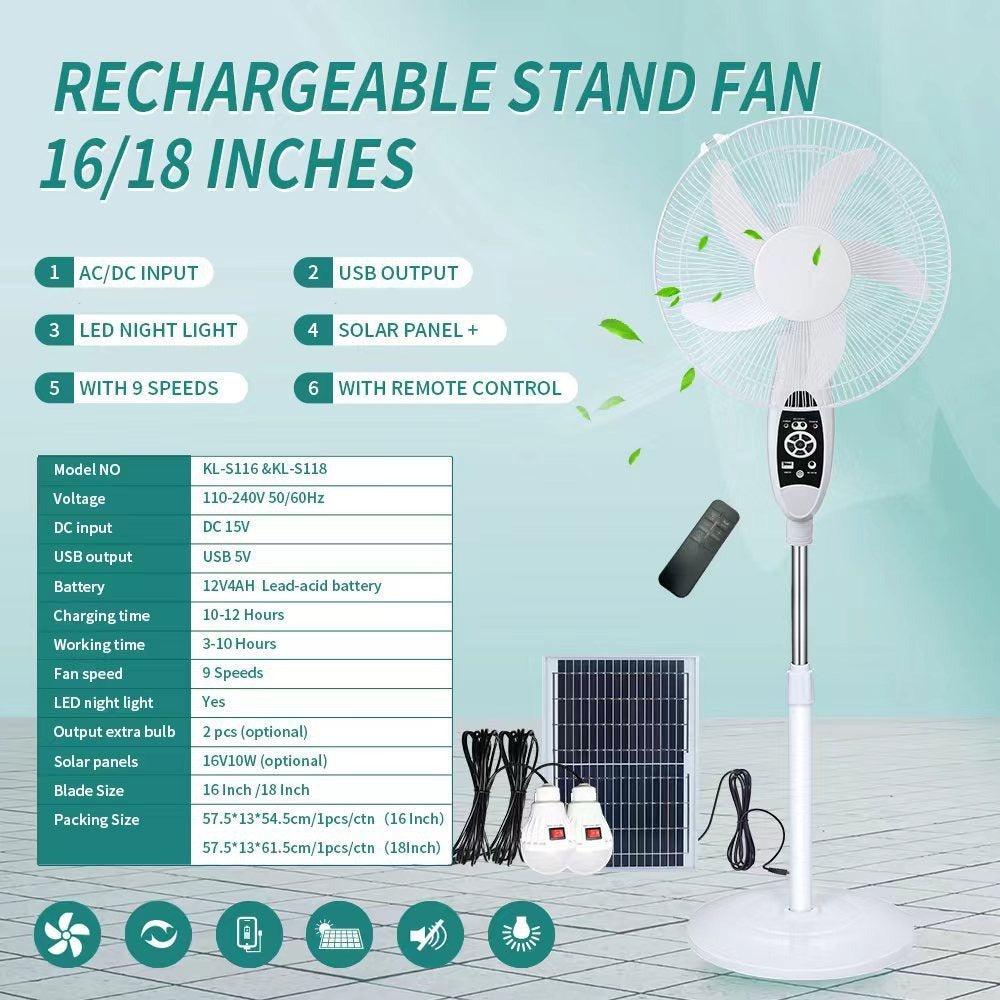 Women's Solar-Powered Stand Fan Bowlift