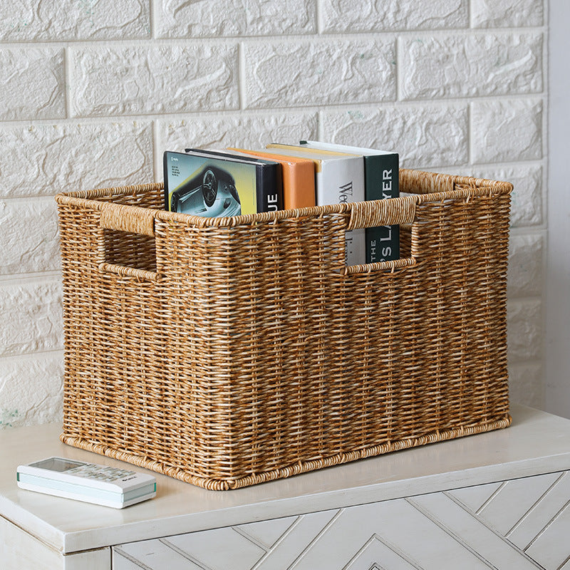 Handcrafted Rectangular Wicker Storage Bin Bowlift