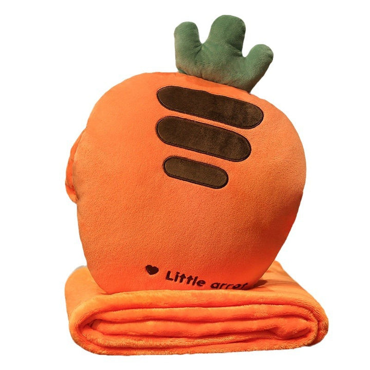 Plush carrot cushion and blanket set Bowlift