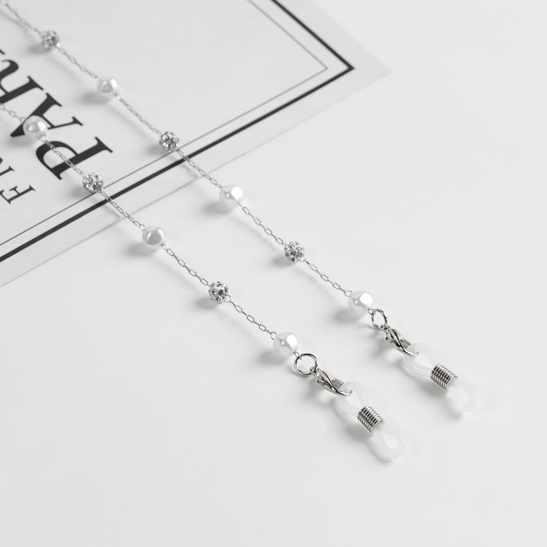 Pearl and Crystal Decor Eyewear Chain Bowlift