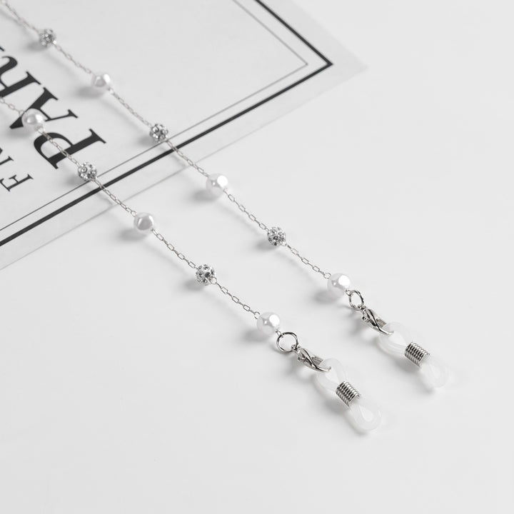 Pearl and Crystal Decor Eyewear Chain Bowlift