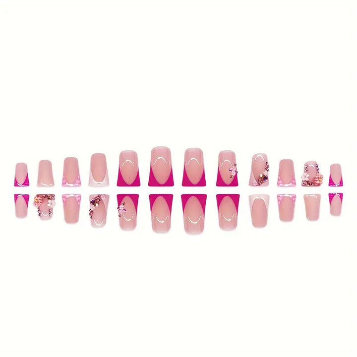 Decorative Floral Gel Nail Enhancements Bowlift