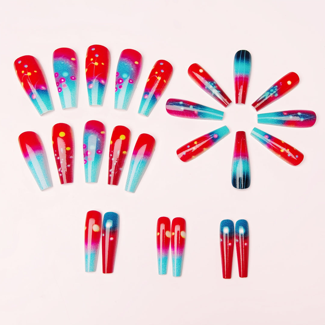 Artificial nails with luminous gradient design Bowlift