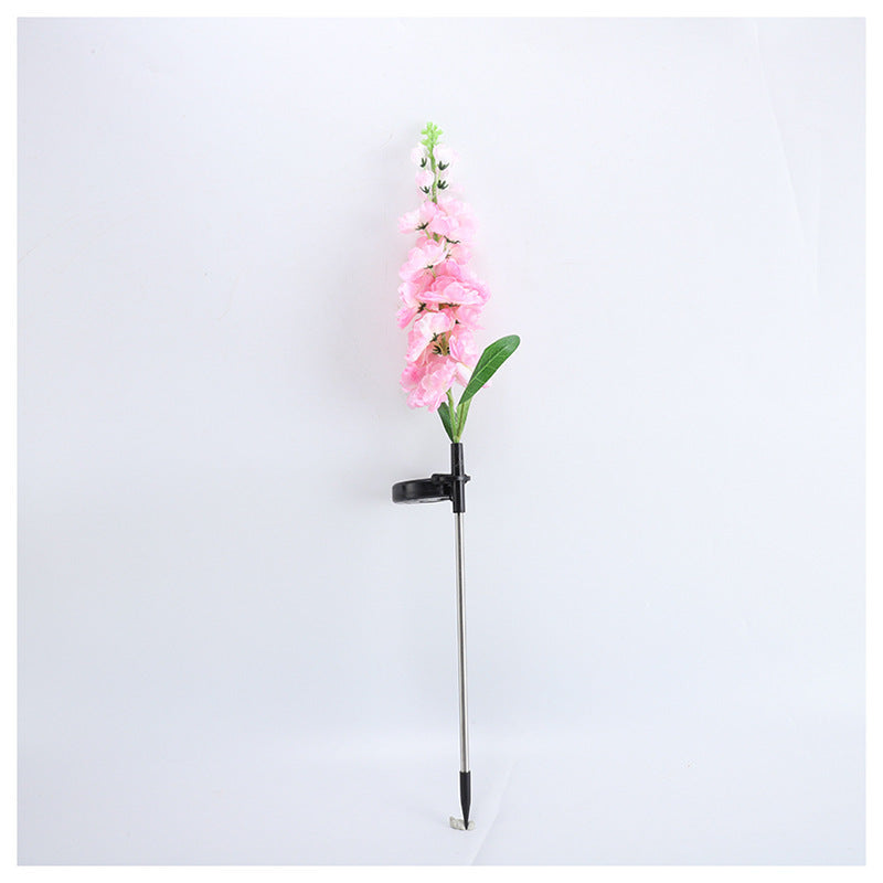 Tall Artificial Delphinium Floral Stake With Adjustable Metal Ground Spike And Removable Clamp Bowlift