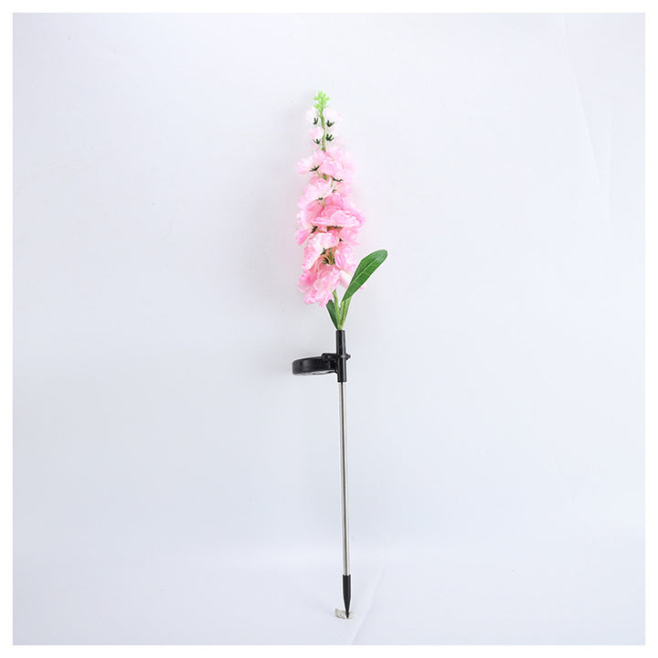Tall Artificial Delphinium Floral Stake With Adjustable Metal Ground Spike And Removable Clamp Bowlift