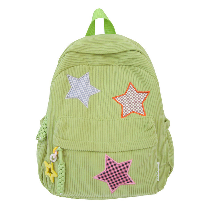 Corduroy Star-Embellished Backpack