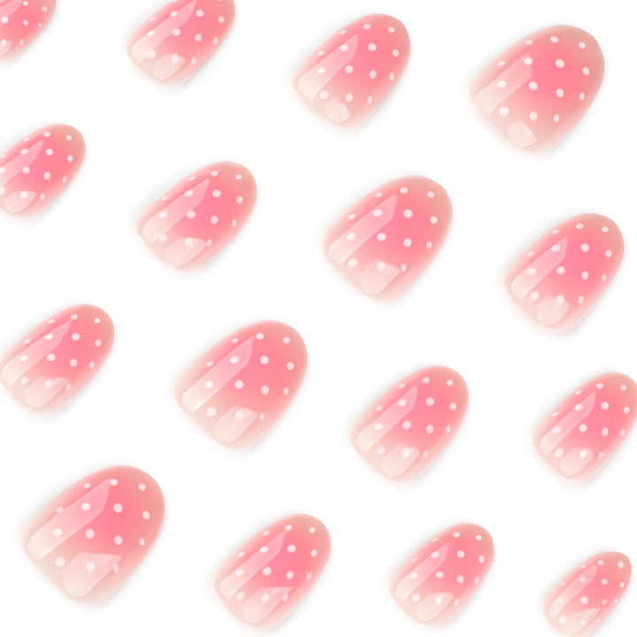 Artful nail art in soft ombre look with dots Bowlift