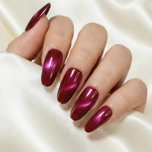 Glossy Almond-Shaped Press-On Nail Extensions Bowlift