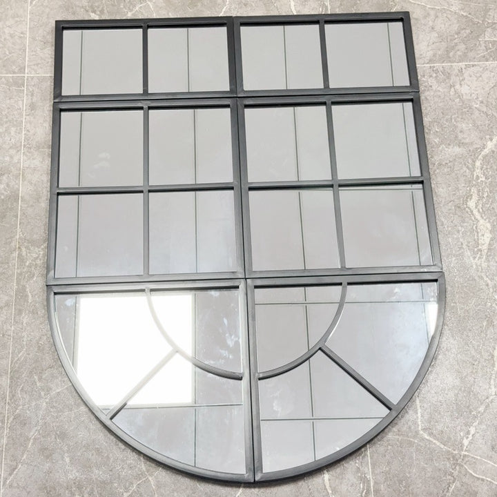Arched Window Pane Wall Mirror Bowlift
