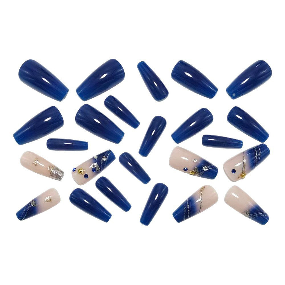 Artificial nails in luxurious ombre design with glitter accents Bowlift