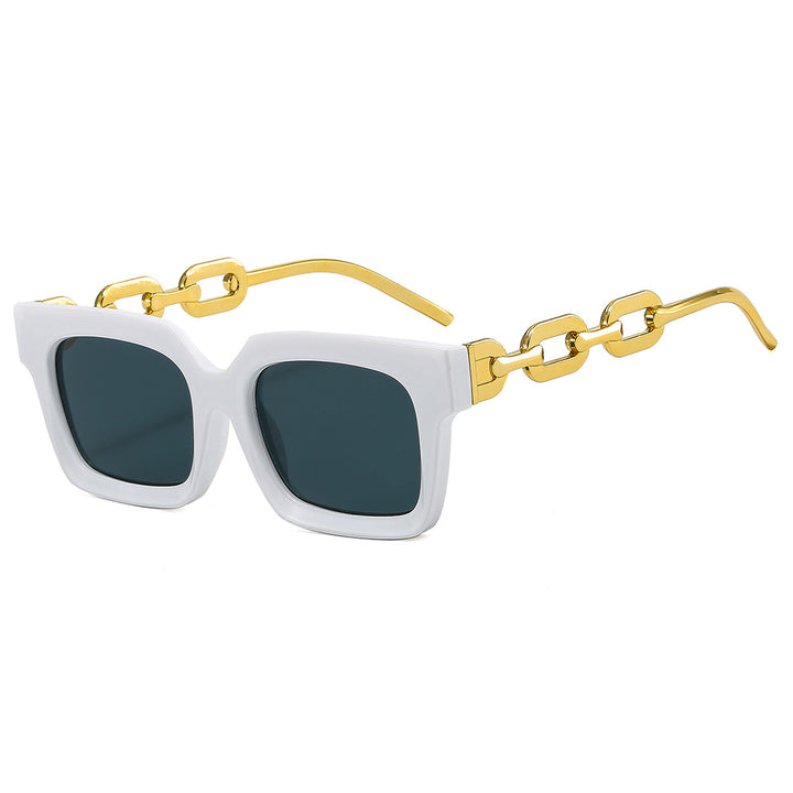 Women’s fashionable square sunglasses with luxurious chain details Bowlift