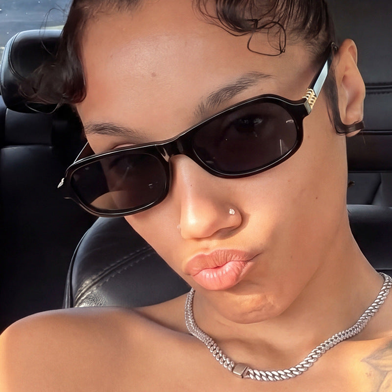 Ladies stylish fashionable sunglasses with golden accents Bowlift