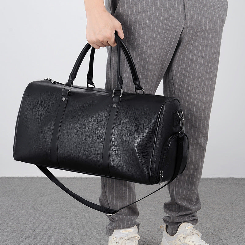 Elegant Leather Weekender Bag Bowlift