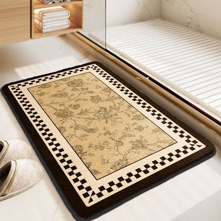 Soft Floral Pattern Bath Mat Bowlift