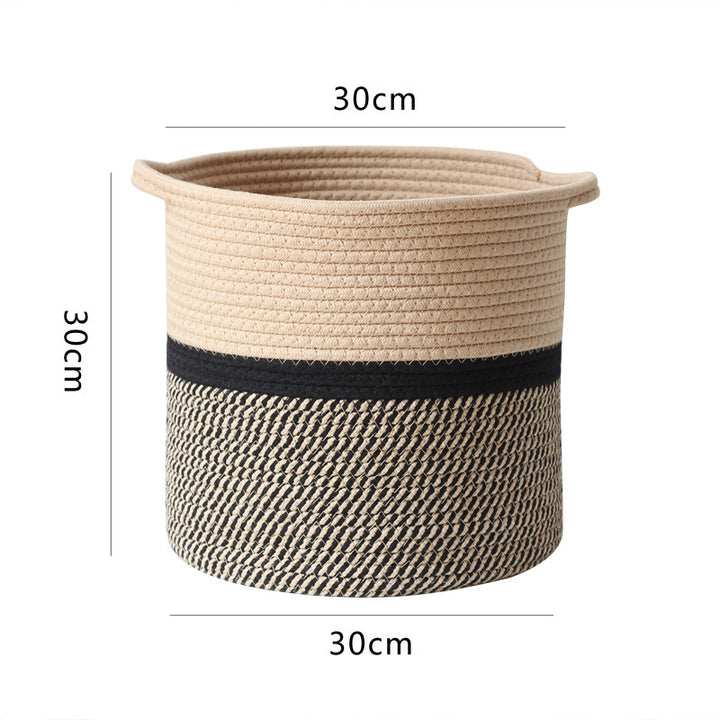 Decorative laundry basket made of woven material Bowlift