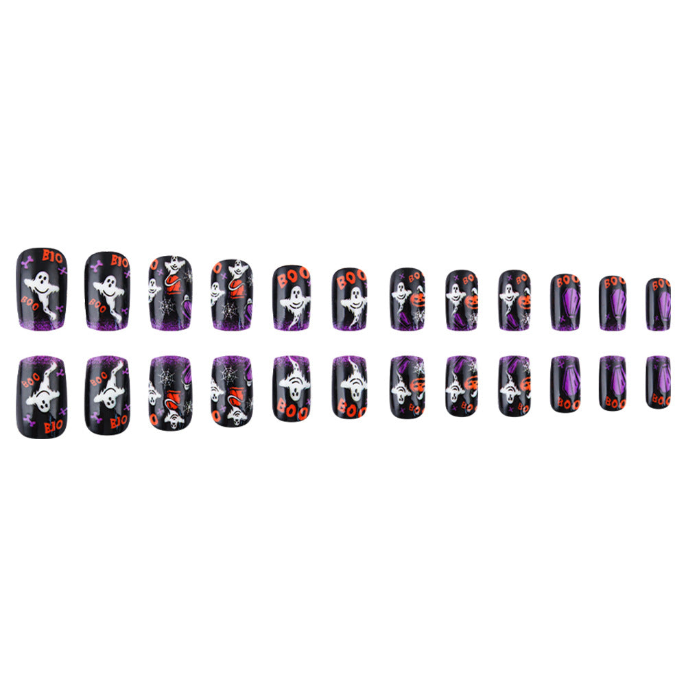 Fun Halloween-Themed Press-On Nail Art Set Bowlift
