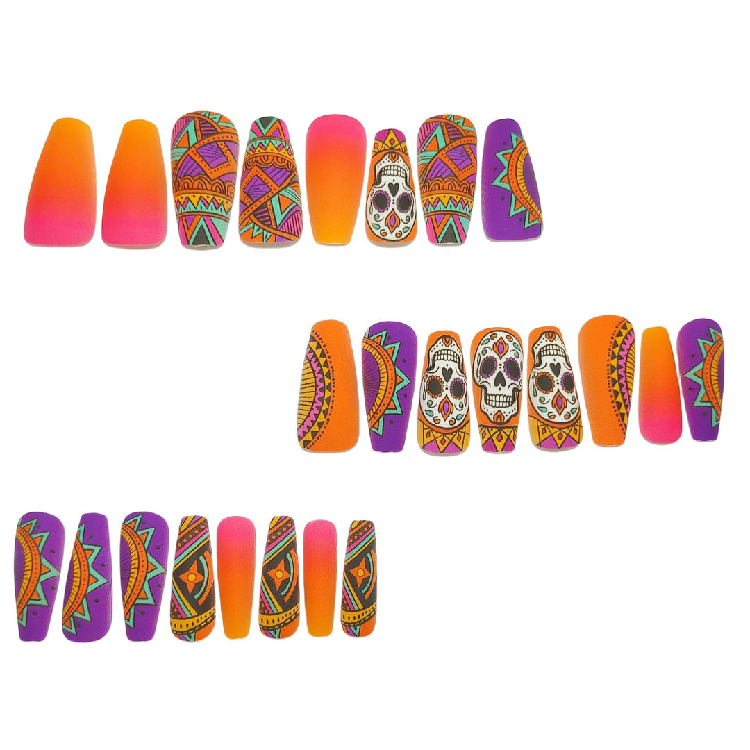 Creative skull design artificial nails Bowlift