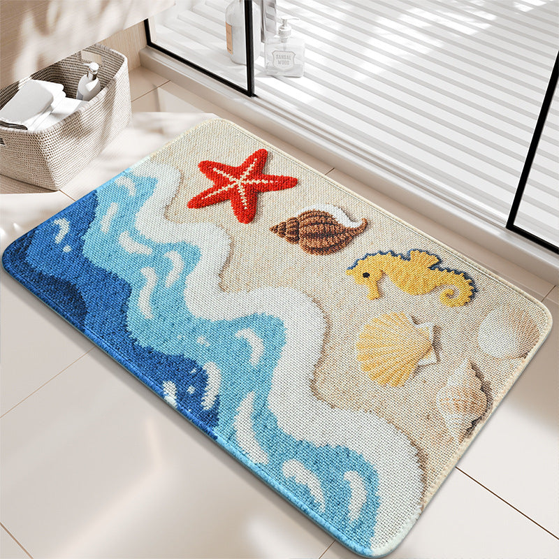 Coastal-Themed Memory Foam Bath Mat