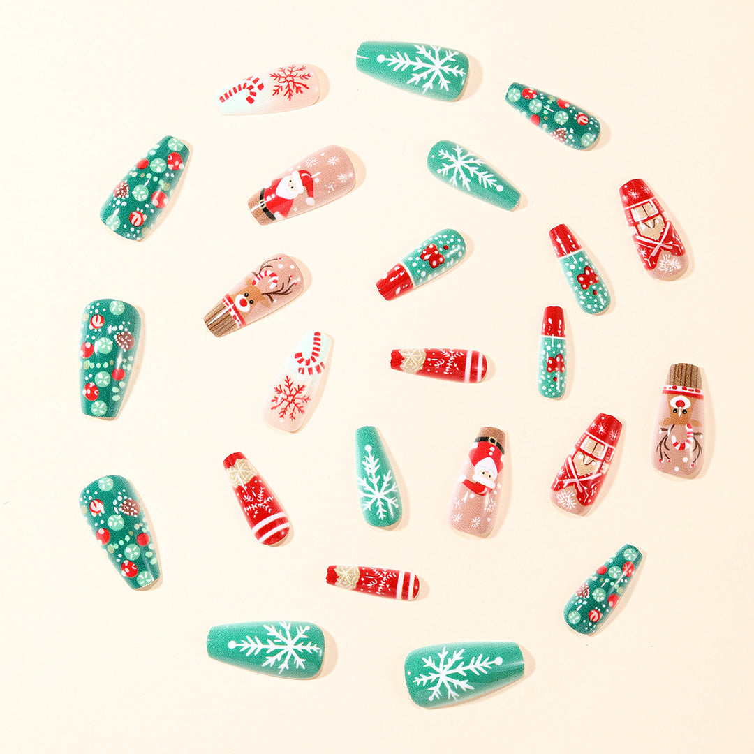 Festive Christmas-Themed 3D Nail Art Extensions Bowlift