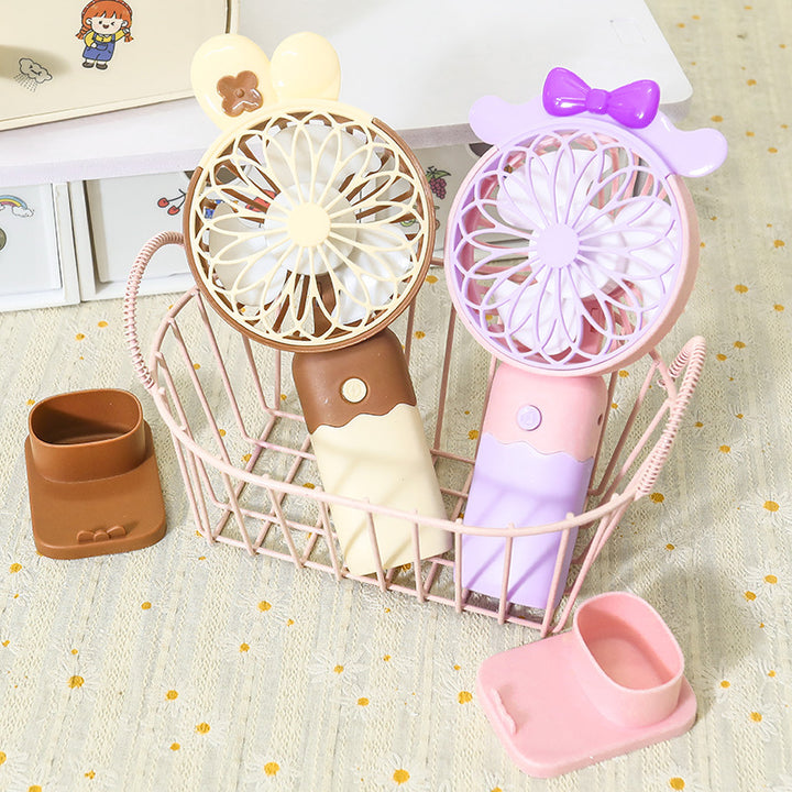Women's Compact Hand Fan with Stepless Speed Bowlift