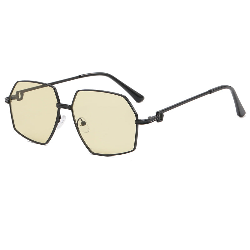 Ladies Stylish geometric sunglasses with elegant metal frame Bowlift