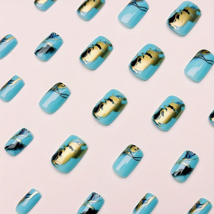 Artistic Marble Effect Nail Design Bowlift