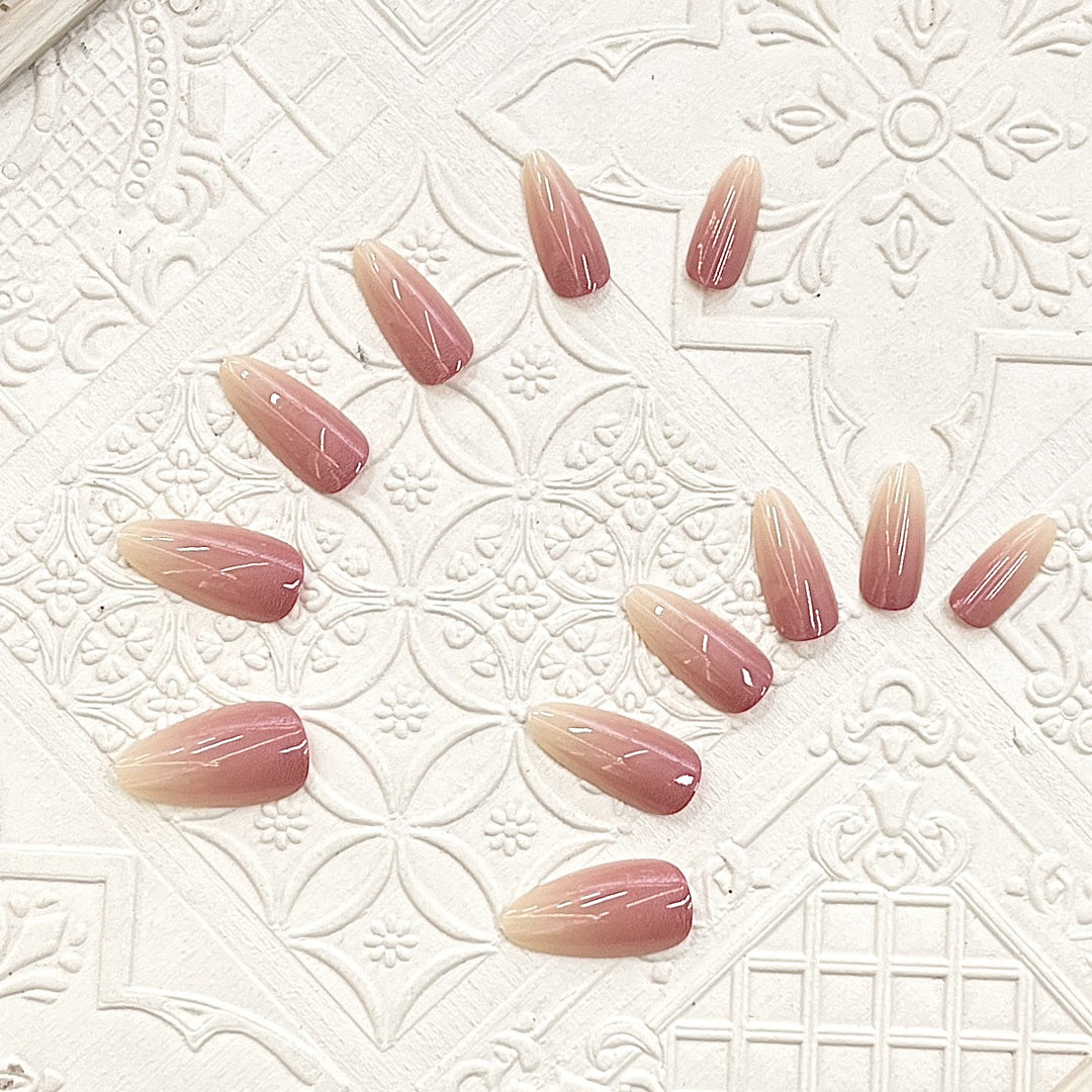 Elegant Ombre Press-On Nails Bowlift